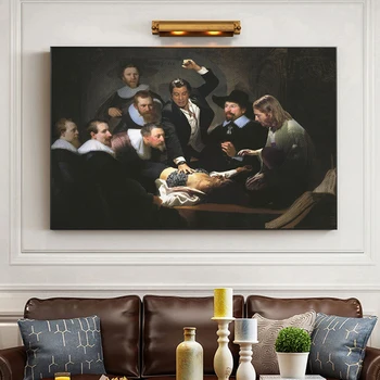 Криминальное чтиво с уроком анатомии Рембрандта, картины на холсте, плакаты, принты, настенные рисунки для украшения гостиной, Cuadros