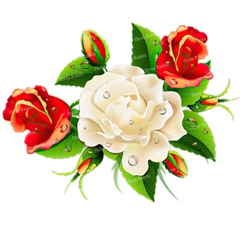 Three Ratels QCF246 Очаровательный букет роз утренней росы наклейка с декоративным цветком для дома наклейка на туалет