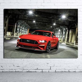 Ford Mustang Muscle Car Холст, плакаты, принты 16x24 20x30 24x36 дюймов, настенные панно в рамке 