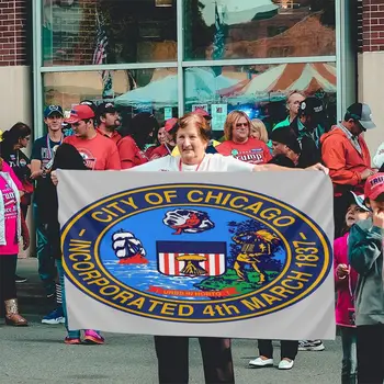 Чикагская печать Изображает Флаг