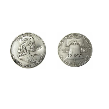 5 различных стилей копировальной монеты Hobo Franklin в полдоллара с серебряным покрытием