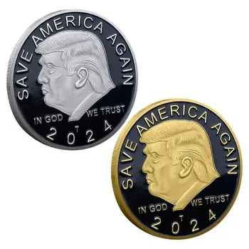 Памятная Монета Президента Трампа Монета в Стиле США С Позолотой Декоративный Аксессуар Freedom Eagle Дизайн Trump Coin Decor