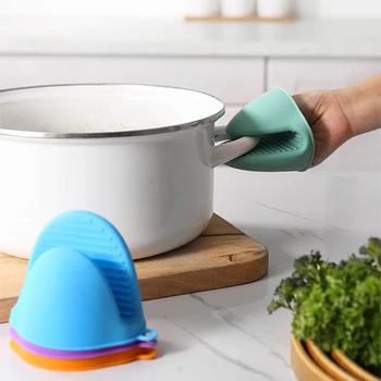 Силиконовый захват с двумя пальцами, Силиконовые перчатки против ошпаривания, шкаф для мытья посуды, Кухонный изоляционный лоток, Духовка для посуды с зажимом для рук