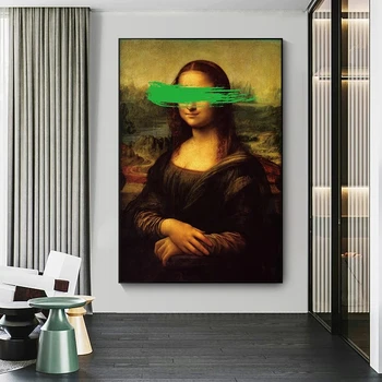 Мона Лиза Леонардо да Винчи, репродукция знаменитой картины маслом на холсте, художественные плакаты и принты, настенная картина для гостиной