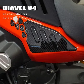 Аксессуары для мотоциклов Diavel V4, Боковая защита, комплект наклеек из 3D эпоксидной смолы для Ducati Diavel V4 2023-