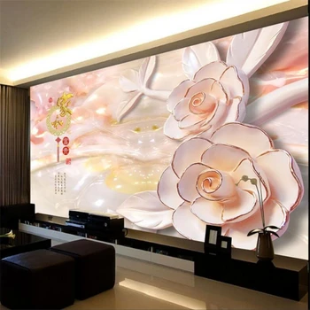 Beibehang обои для стен анаглиф пион распускающиеся цветы 3D установка телевизора стена гостиной обои papel de parede