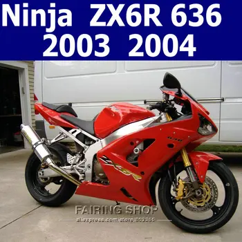 комплект красных обтекателей t94 для Kawasaki Ninja zx6r 03 04 2003 2004 Индивидуальные бесплатные обтекатели для литья под давлением (100% подходят)