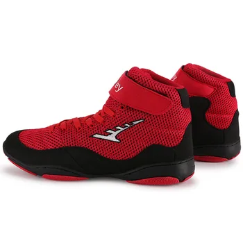 2024 Новые борцовские кроссовки для мужчин, женские боксерские туфли с красной сеткой, Износостойкая спортивная обувь Унисекс, женские ботинки с защитой от скольжения