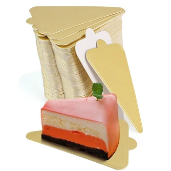 Треугольная основа для торта, мини-тарелка для торта из 100 предметов, картонный поднос для десертов Moss Cake, Золотой поднос для выпечки
