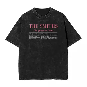 Промытая футболка The Smiths The Queen Is Dead Трек-лист Хип-Хоп Винтажная футболка Оверсайз Топы С графическим принтом, Футболка Для Мужчин И женщин