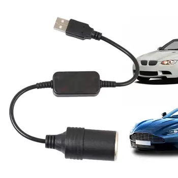 Адаптер USB для автомобильного прикуривателя Женский конвертер Гнездо автомобильного прикуривателя Кабель-удлинитель Преобразователь 5 В 12V Проводной