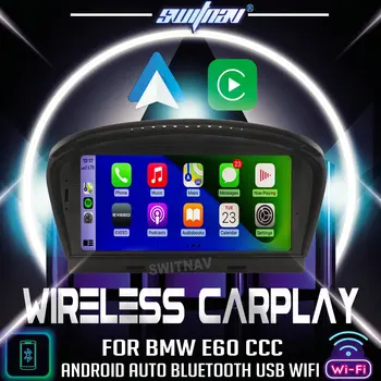 SWITNAV Беспроводной CarPlay Android Auto ДЛЯ BMW E60 E61 E63 E64 Автомобильный Мультимедийный Монитор Головного Устройства С Сенсорным Экраном