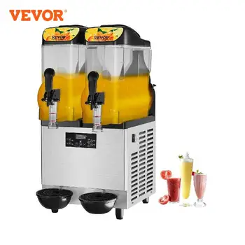 Коммерческая Машина Для приготовления слякоти VEVOR 2x12L Home Slush Maker Для Приготовления Замороженных Напитков, Диспенсер Для напитков, Оборудование Для приготовления Смузи Со Льдом