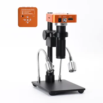 21-Мегапиксельная камера для микроскопа Hayear HDMI USB, объектив 150X C-mount, подставка для промышленного микроскопа с подсветкой для ремонта цифровых электронных печатных плат