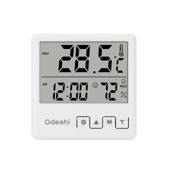 Электронные датчики температуры и влажности с отображением времени, смайлики, напоминания и будильник для офиса и дома G6KA